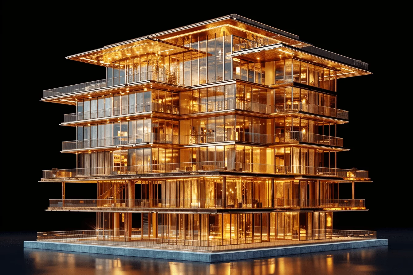 hampartia_A_golden_building_structure_in_building_process_black_be3bd4e1-f059-4627-b373-7fd60a57d4d4